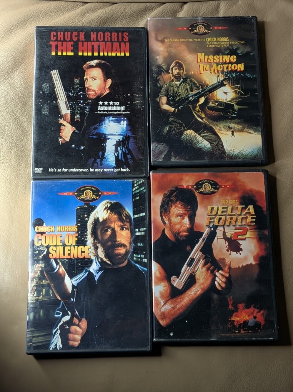 Chuck Norris DVD Lot - Code of Silence Delta Force 2 The Hitman, Missing In Act